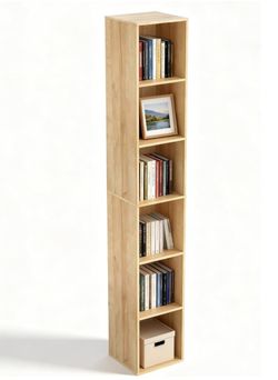 Set of 2- 6 Cube Oak Open Shelf, Freestanding 6-Tier Low Bookcase
