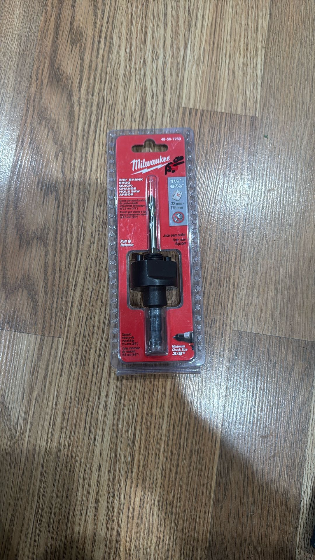 Milwaukee 3/8 in. Quick Change Large Hole Saw Arbor W/ Pilot Drill