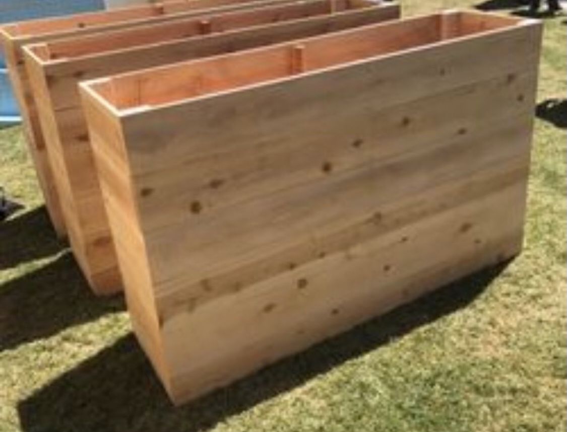 Custom Order Best Most Beautiful Cedar Redwood Planter Box Garden Bed Restaurant Privacy Wall Wood