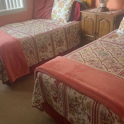 Two Twin Beds & Headboards