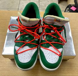 Nike Dunk Low x Off-White Pine Green CT0856-100 Men’s US 10.5 w/ Orange Laces