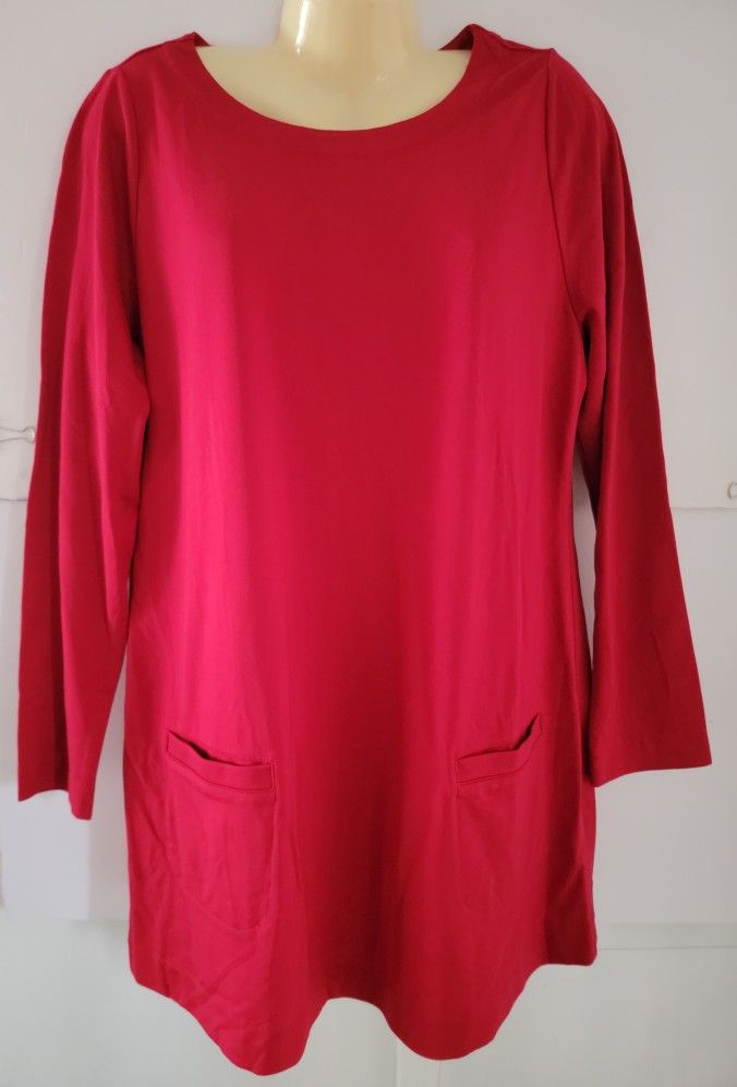Cj Banks Red NWT Tunic Top 14W PLUS WOMEN'S