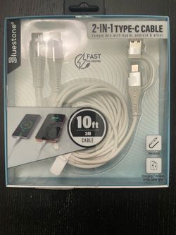 NEW Bluestone 10ft 2-in-1 Charging Cable – Only $5! ⚡🔌