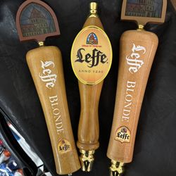 Tap Handles - New Leffe Blonde Short Mini Beer Tap Handle &  New Leffe "Abbaye de Abdij van" Belgian Beer Tap Handle 