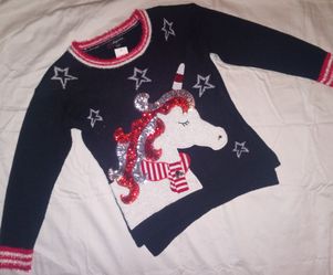 Sequin unicorn ugly Christmas sweater