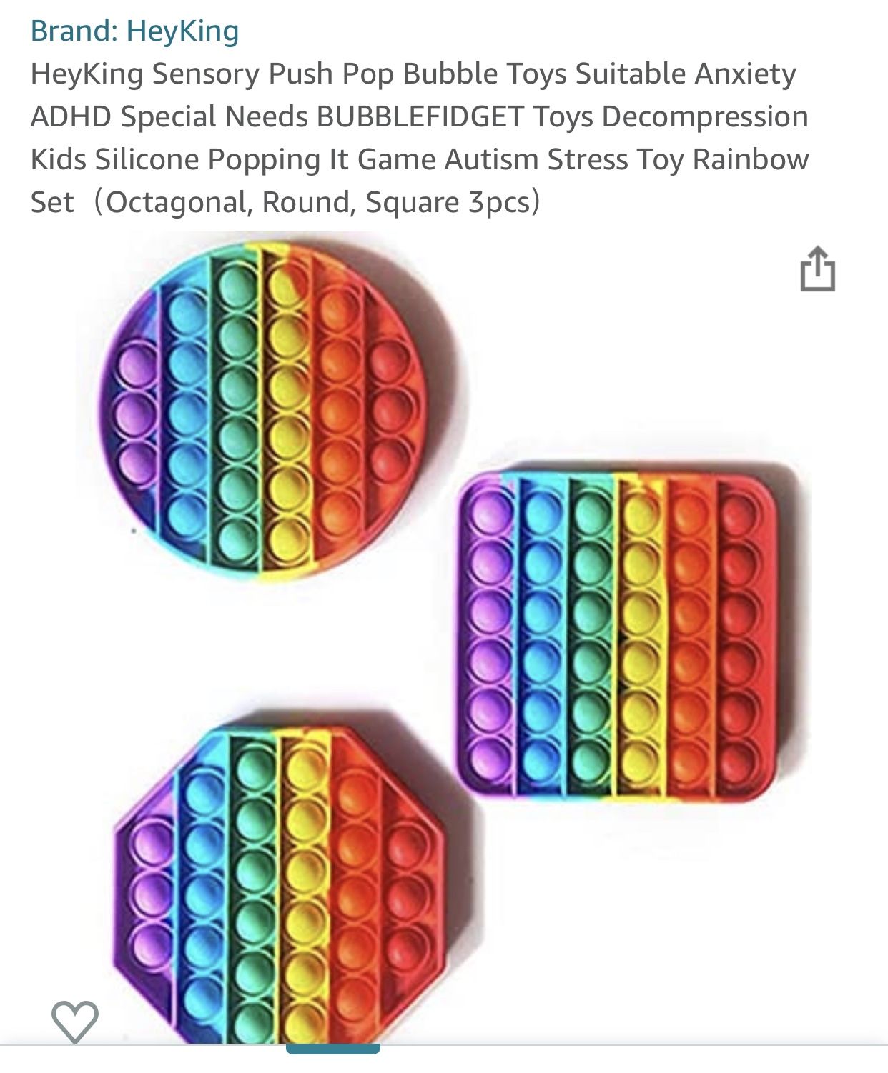 Rainbow Push Pop Toy