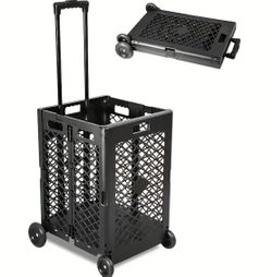 New Folding Rolling Cart, Wheel Storage Crate Trolley