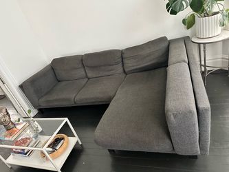IKEA NOCKEBY Chaise Sectional Sofa dark grey Couch