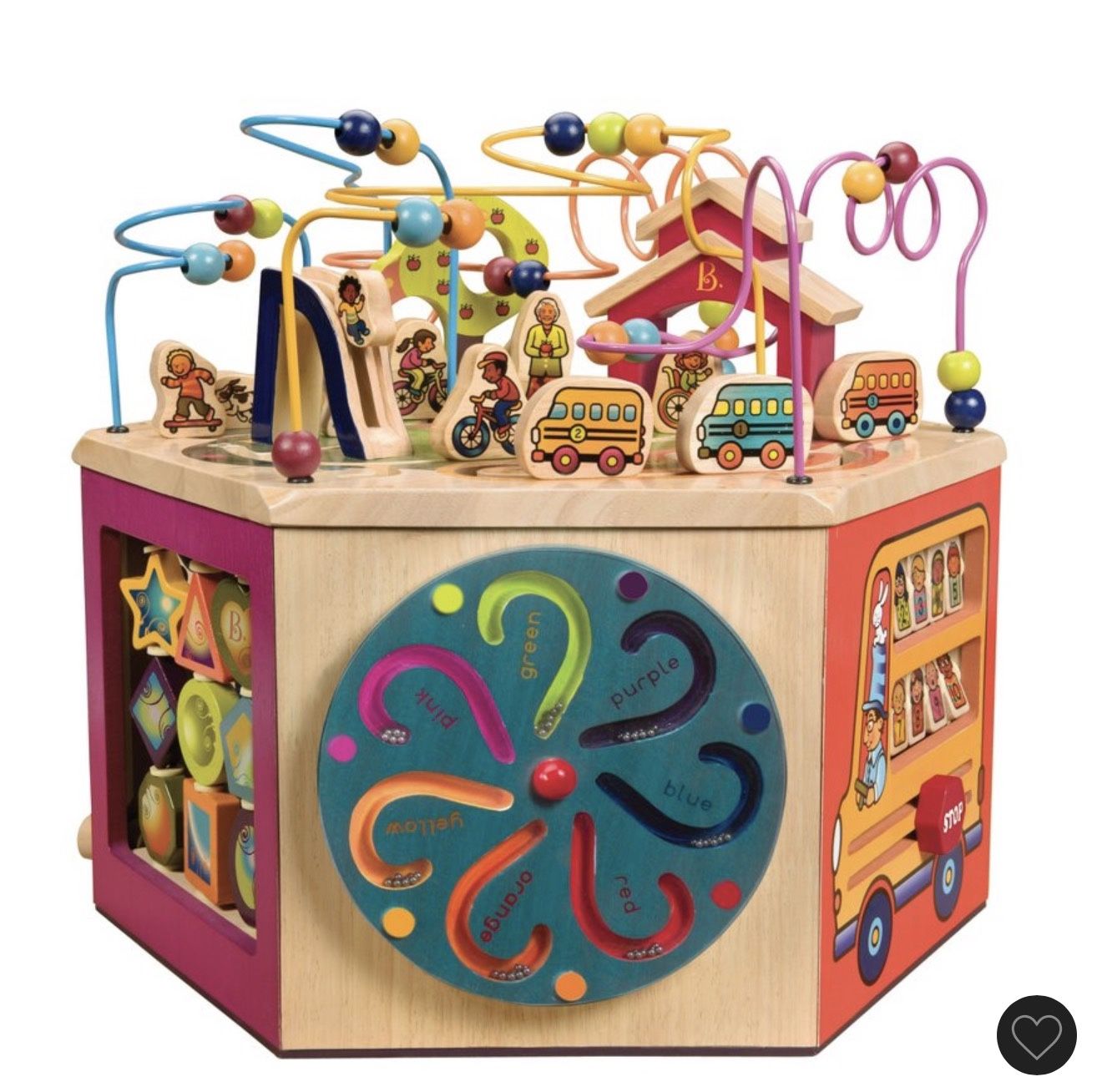 B. toys Wooden Activity Cube - Youniversity: Educational Fine Motor Skills Play Center for Babies & Toddlers