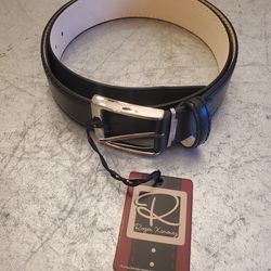 Roger Ximenez Uncut men's Belt Signature Genuine Italian Calf Black Leather USA