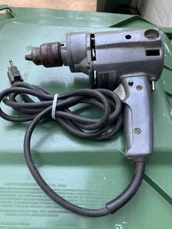 Vintage Sears Craftsman, Heavy Duty Old School Industrial Rated Electric Drill,  110 120 V, 60 Hz, 5.5 A. Missing Standard  Key Chuck which can be fou