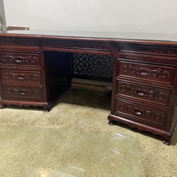 Vintage Mid Century Modern Chinese Rosewood Desk