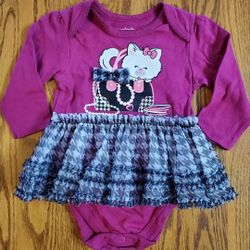 Girls 3-6M TUTU Dress Skirt Purple Cat Theme GARANIMALS 