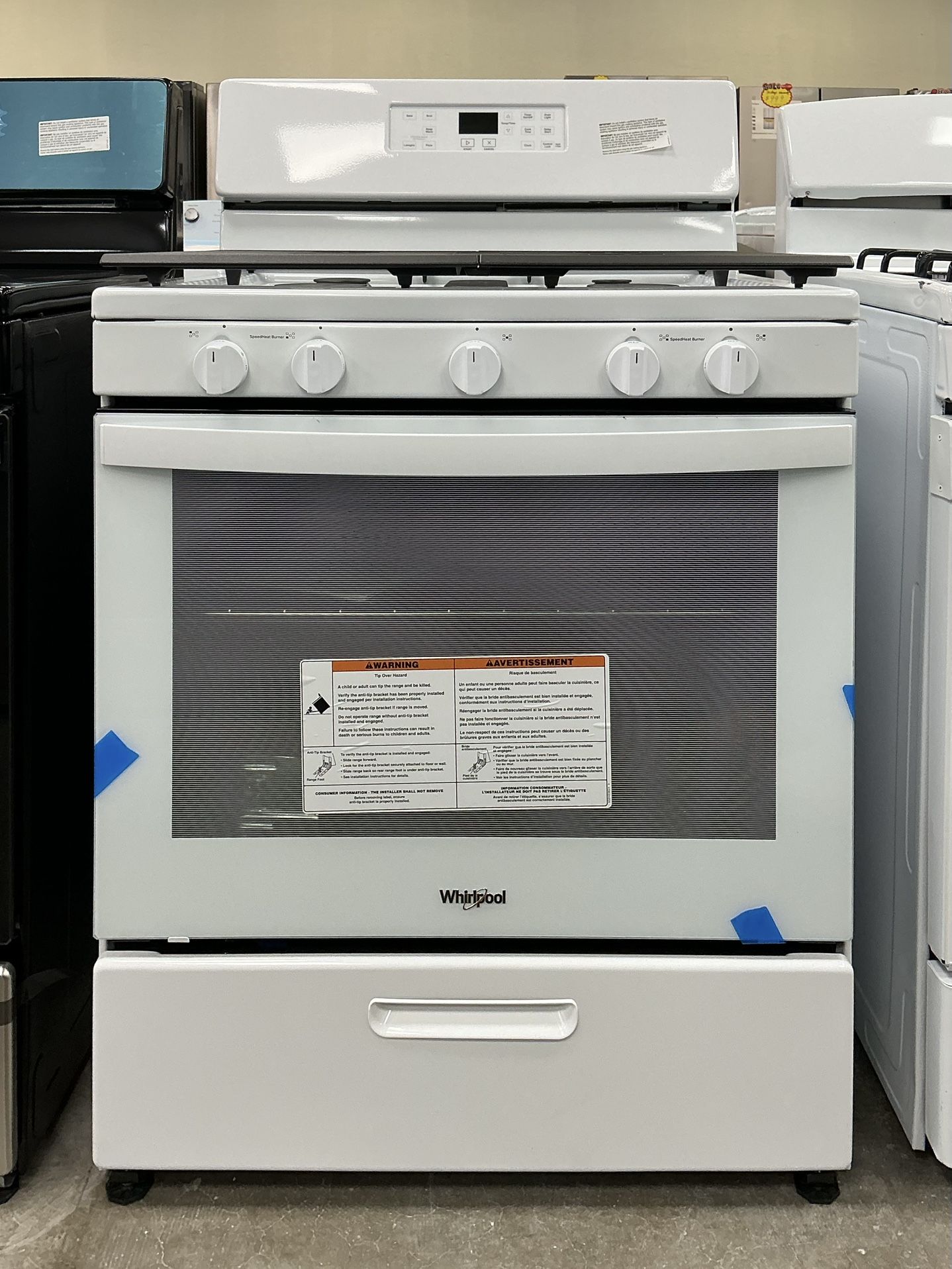 Whirlpool 30 inch 5 Burner Freestanding Gas Range in White