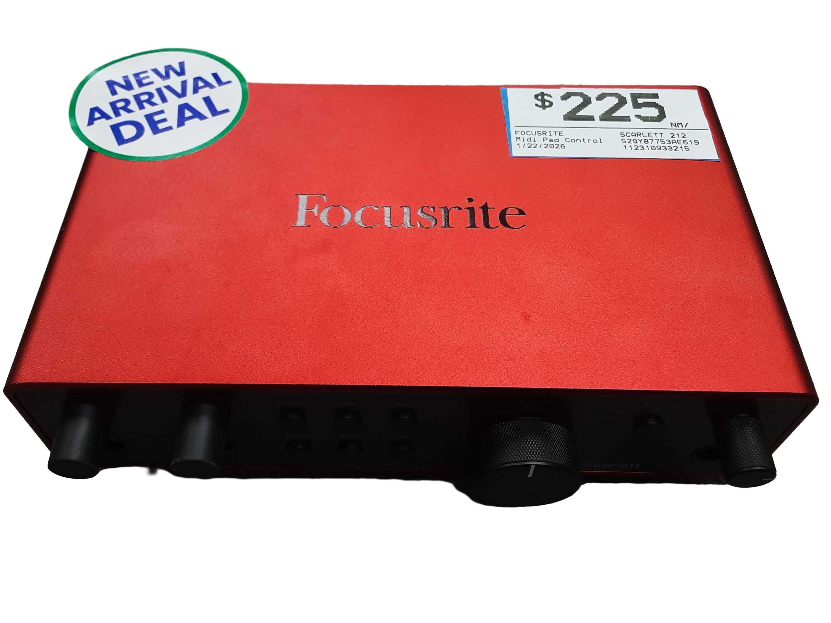 Focusrite Scarlett 212 Red Midi Pad Controller