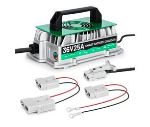 36V Forklift Battery Charger, 1250W 25A 36V Charger with SB175A & SB50 Plug
8 Safety Protections, 16Ft Cable, IP67 Waterproof Fully Automatic Smart Fa