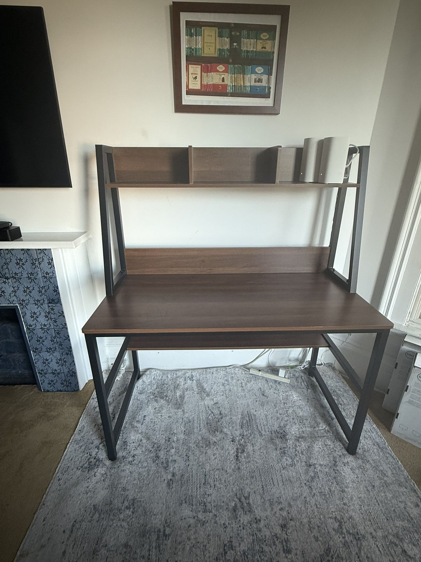 Computer Desk with Hutch - 47”W X 54”H - $50