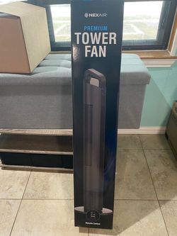 Black Oscillating Tower Fan with Remote
