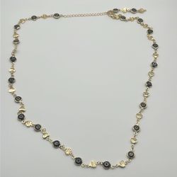 Gold Plated Heart/love Black Evil Eye Necklace 