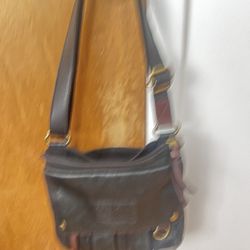 Leather fossil handbag