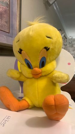 Looney Tunes Tweety tan eye lids 10” x 8” Vintage 1990’s talks