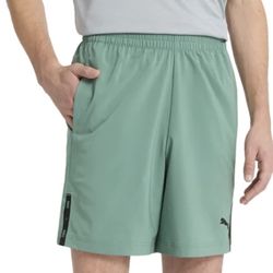 PUMA Mens Active Woven Short Green SZ: S