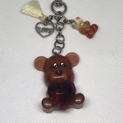 Bear With Charms Resin Keychain