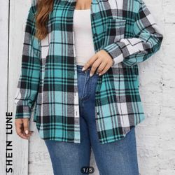 Plaid Shoulder Shirt (0XL)