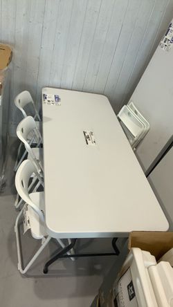 SALE 6ft. Folding Leg Table & 6 Chair Set $120
