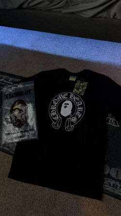 Black ChromeHeart Bape tee