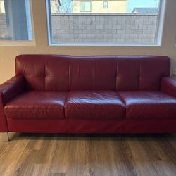 Vintage Red Leather sofa set