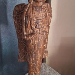 Wooden Angel Statue  24 Inches Tall