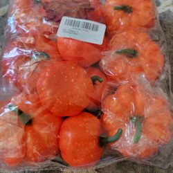 12 Pack Fake Orange Pumpkins Halloween Thanksgiving Decoration