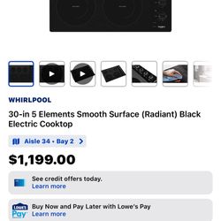 Whirlpool Brand New Electric Cooktop