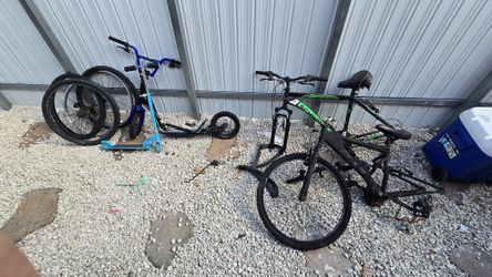 2 Mountain Bike Frames And 2 Scooters 