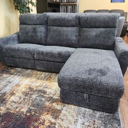 New Power Reclining Sofa Chaise With Storage!