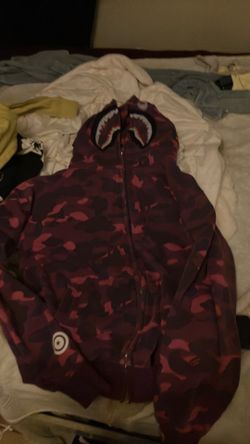 BAPE PURPLE ZIP UP HOODIE