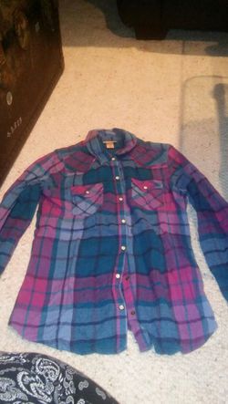 Plaid purple and blue shirt size m