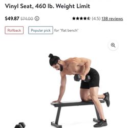 Weider Flat Bench 460 Lb Weight Limit New Sealed