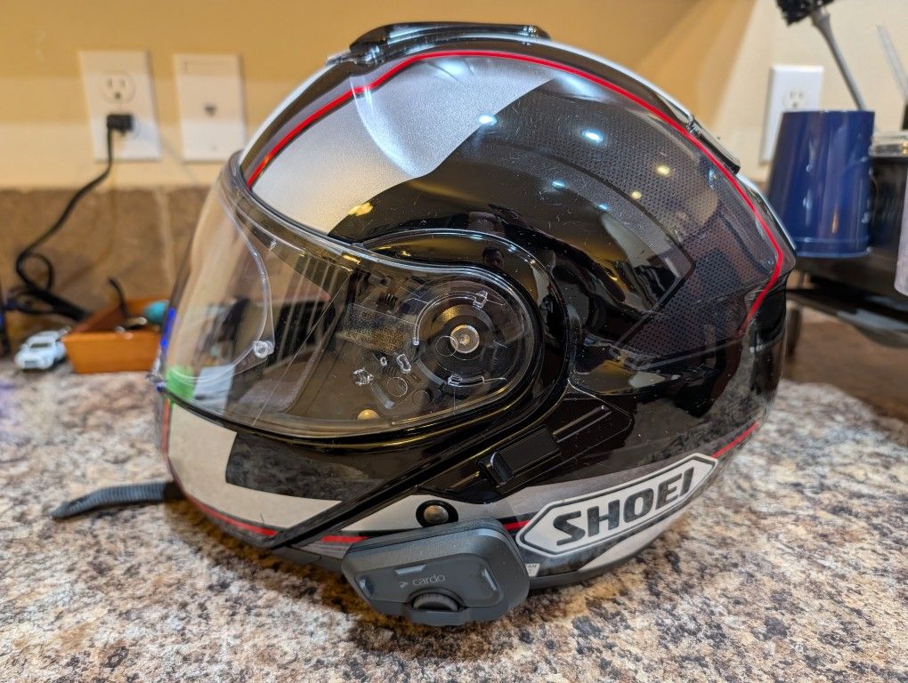 Shoei Neotec Imminent Motorcycle Helmet With Cardo Setup