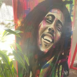 Unframed Hand Painted Bob Marley Oil Painting – Canvas Artwork