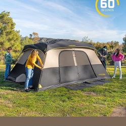 FanttikOutdoor 10 Person Instant Tent for Camping Setup in 60s Camping Tent with Rainfly & Windproof, Portable Instant Cabin Tent with Carry Bag for F