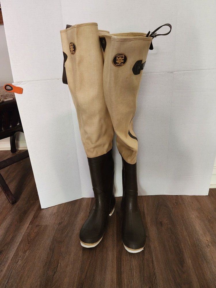Pro Line Premier Canvas Hip Waders Steel Shank Boot Size 11 large Men's