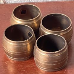 Vintage! Made In India Brass Napkin Rings Set of 4