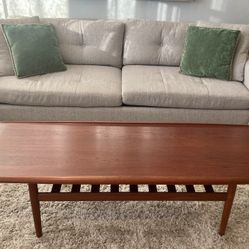Authentic Danish Mid-Century Teak Coffee Table With Magazine Rack