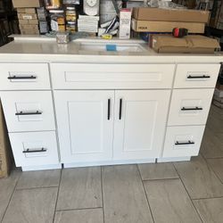Bathroom vanity 55 inch white 