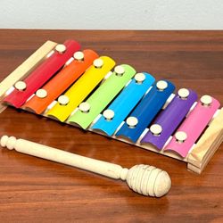 Kids Rainbow Xylophone Musical Percussion Instrument Toy With Safe Wood Mallet