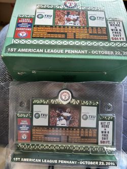 2019 Texas Rangers SGA 2010 Baseball American League Pennant Scoreboard Replica TXU Collectible 