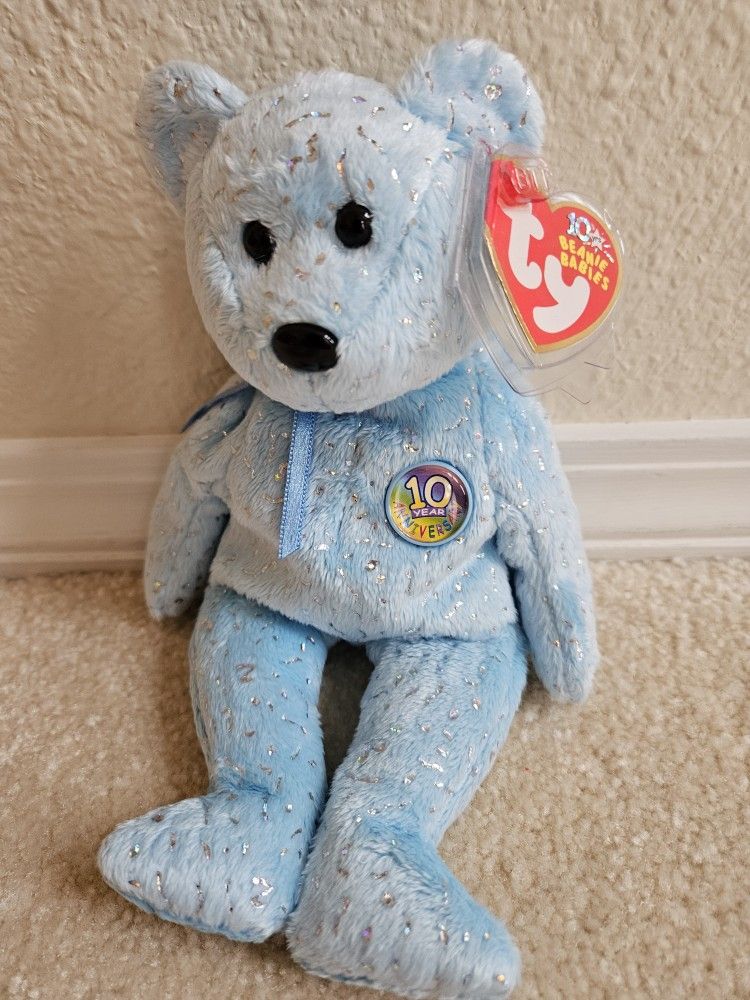 Beanie Babies Collection  DECADE BEAR Retired Beanie Babies  10 Year Anniversary Beanie  Baby