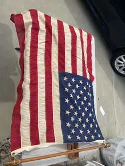 American Flag With Pole 